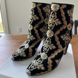 Manolo Blahnik Embroidered Booties